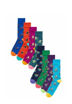 GEOMETRIC PATTERN 8 PACK - Calze - green blue bright animal