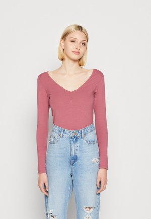 Cotton On LOLA ROUCHED FRONT LONG SLEEVE TOP - Μπλούζα με μακριά μανίκια - soft berry