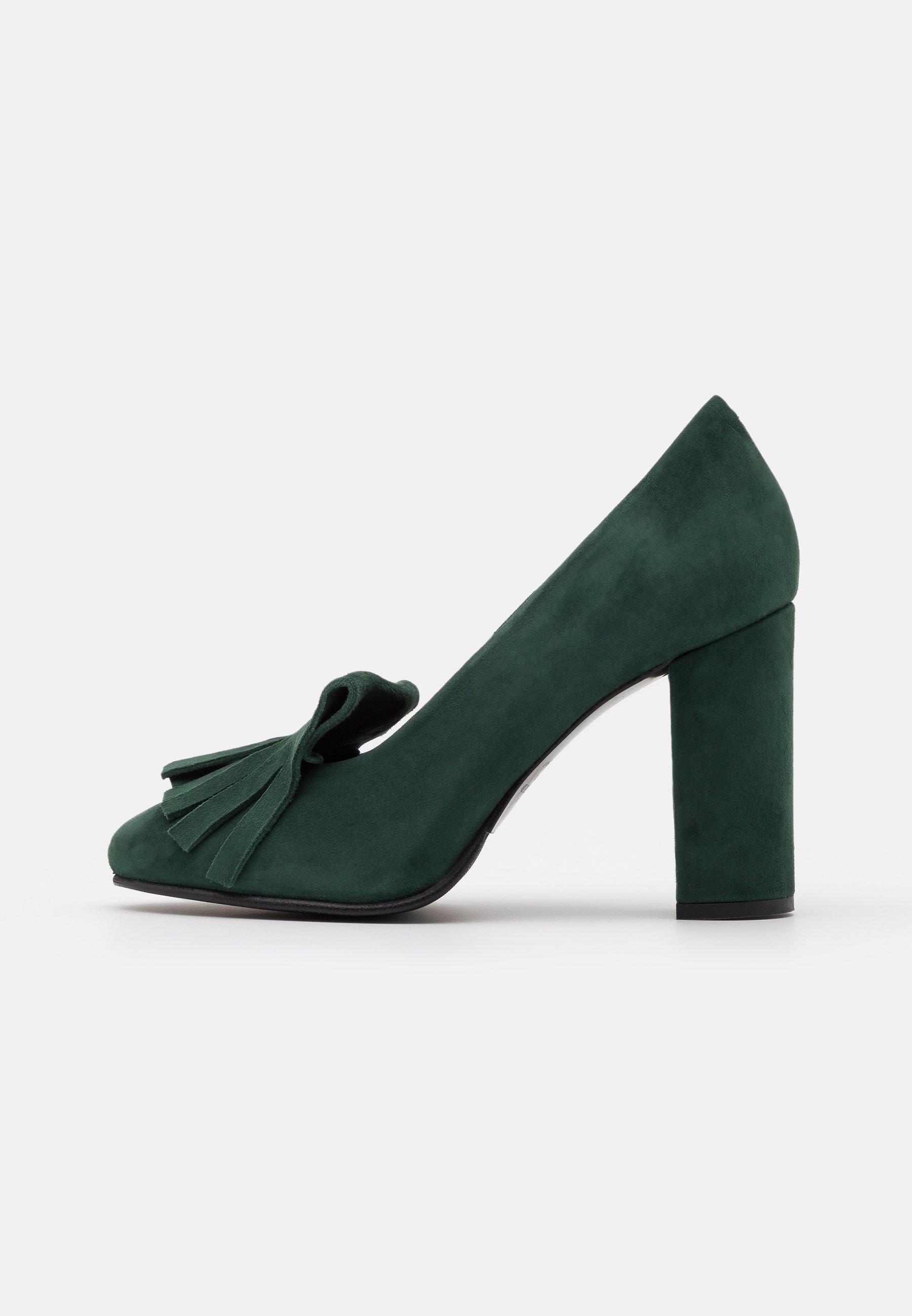 dark green high heels