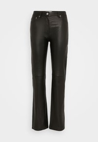 TROUSERS - Odinės kelnės - black