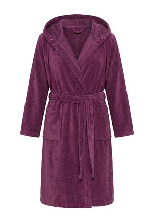 Ulla Popken, TERRY CLOTH BELTED BATHROBE - Albornoz - dark berry