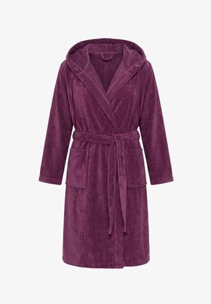 Ulla Popken, TERRY CLOTH BELTED BATHROBE - Badekåber - dark berry