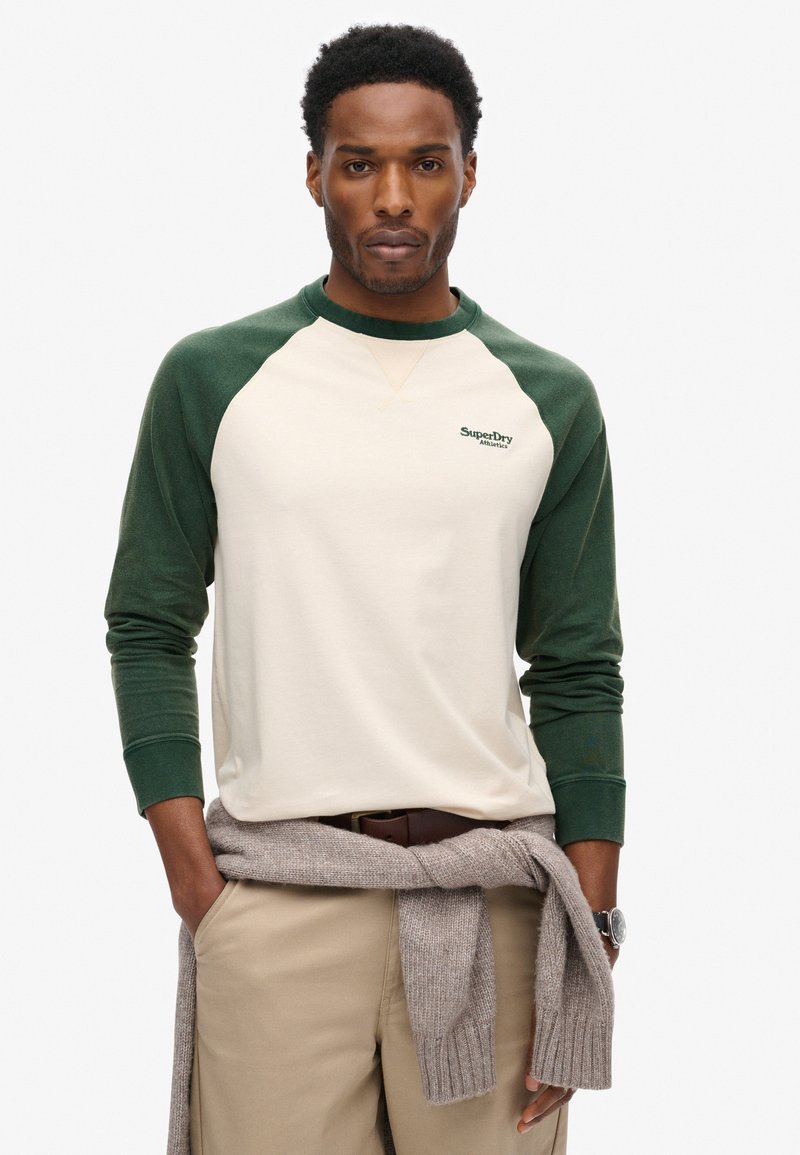 Superdry & Co ESSENTIAL LOGO - Longsleeve - oatmeal enamel green