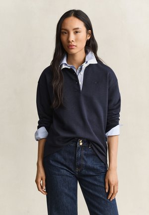 GANT, RUGGER SWEAT - поло риза - evening blue