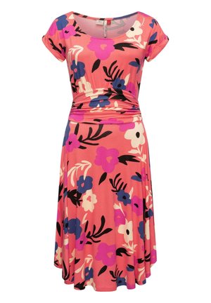 Ragwear SOMMER VONE FLOWERS - Jersey dress - coral