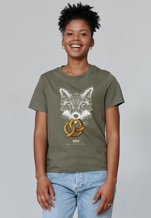 watapparel FUCHS - T-Shirt print - khaki