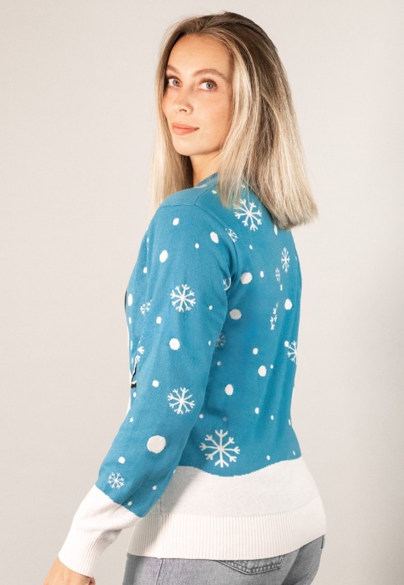 JAP CHRISTMAS SCHNEEMANN Strickpullover light blue/hellblau