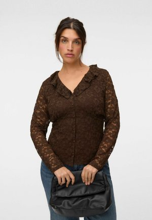 Vero Moda Curve, TOP VMDEA TOP - Blouse - chocolate brown