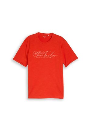 TOM TAILOR, TOM TAILOR T-SHIRT T-SHIRT MIT LOGO-PRINT - T-shirt print - orange red