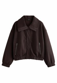 POPPER FRONT ELASTICATED HEM TONAL  - Tunn jacka - chocolate brown