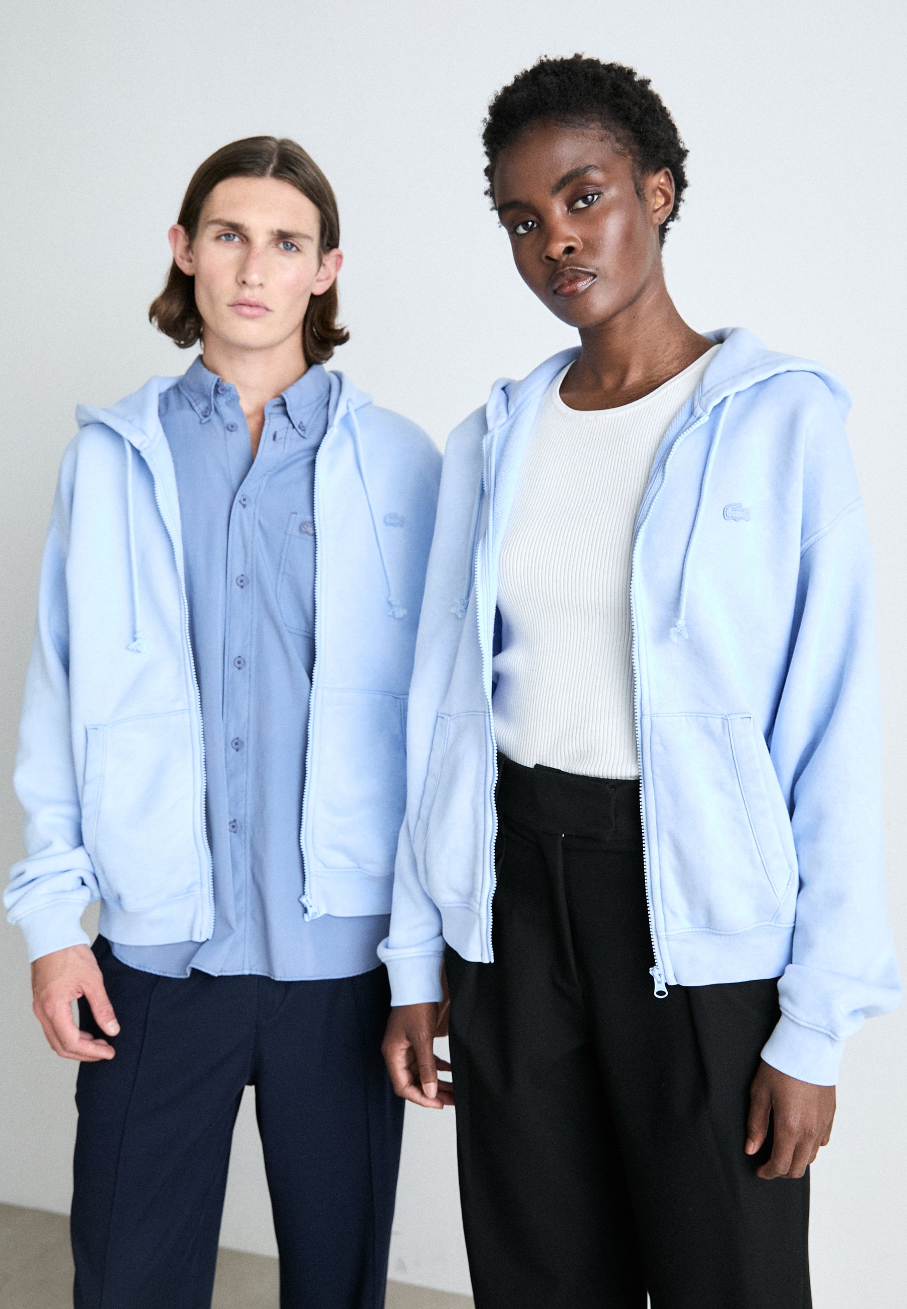 Light Cotton Sweat Zip フーディー Lacoste Zip-up sweatshirt - overview/light blue - Zalando.co.uk