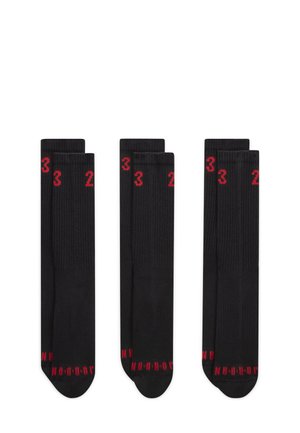 ESSENTIAL CREW 3 PACK UNISEX - Calcetines de deporte - schwarz/rot