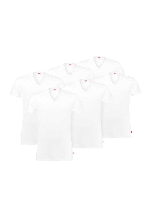 6ER PACK - ECOM  V-AUSSCHNITT KURZARM - Basic T-shirt - weiß