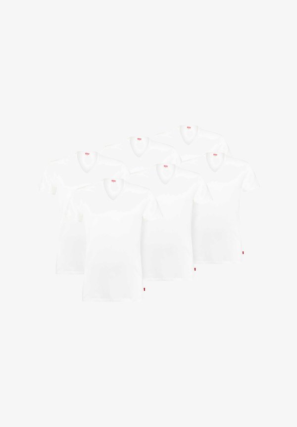 6ER PACK - ECOM V-AUSSCHNITT KURZARM - Basic T-shirt - weiß