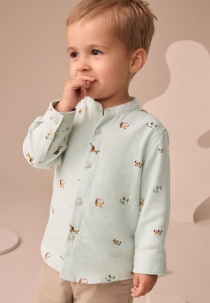 Next, REGULAR FIT LONG SLEEVE GRANDAD COLLAR ALL OVER PRINT CHARACTER - Hemd - mint green dog