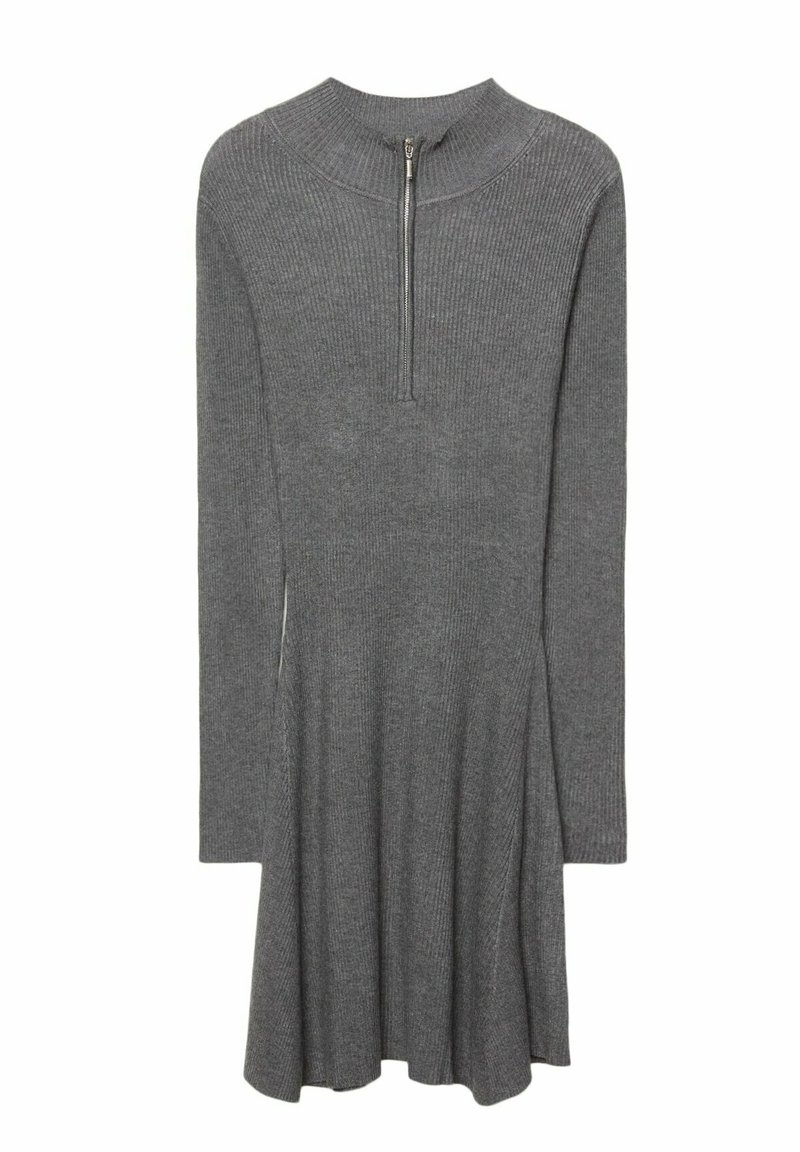 Stradivarius Gebreide jurk donkergrijs