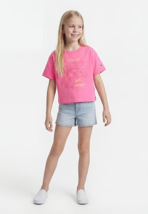 Champion GRAPHIC CREWNECK - Trükipildiga T-särk - pink