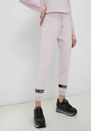 Tracksuit bottoms - light pink white