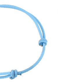 Blauer geflochtener Schnur mit zwei Knoten zur Anpassung, mit einer glatten Textur und einer gleichmäßigen Farbe im gesamten Design.