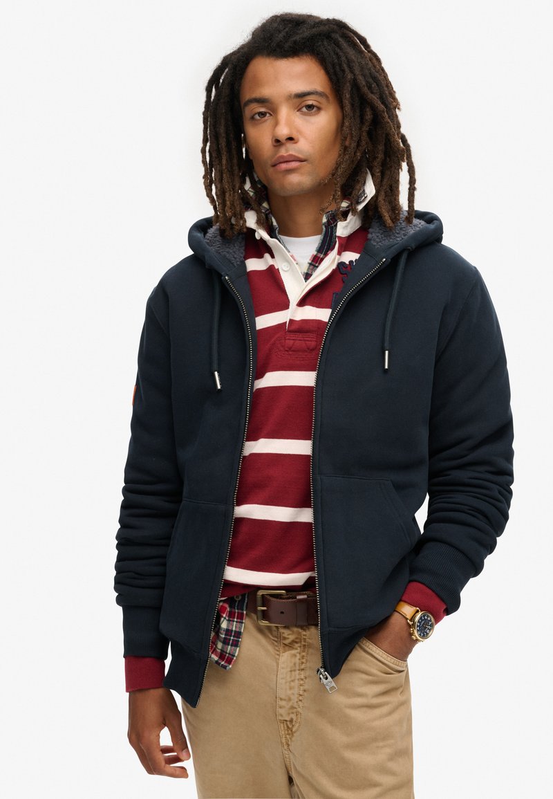 Superdry & Co BORG  - Sweater met rits - eclipse navy