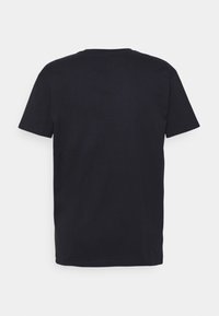 Black short-sleeve t-shirt made from soft cotton. Features a classic crew neckline and a straight cut with a smooth texture.