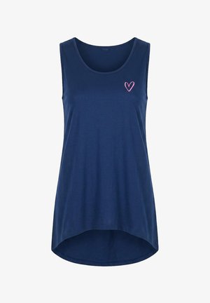 Angel of Style, LONG TOP, A-LINE, HEART EMBROIDERY - Top - dark blue