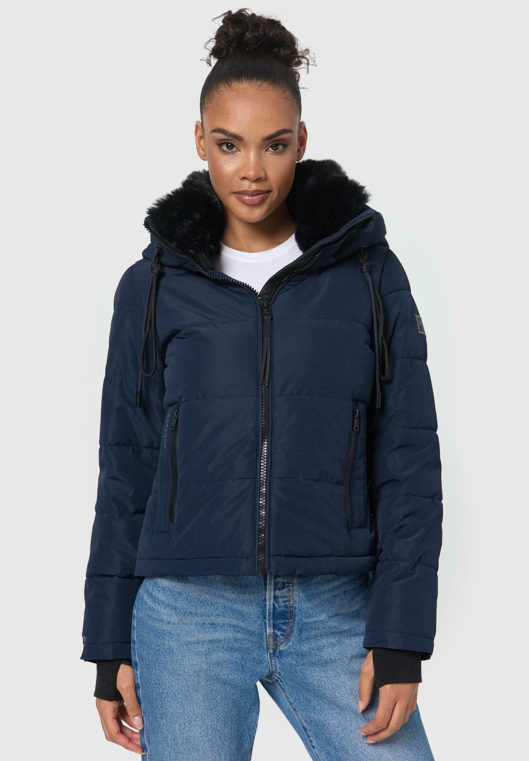 Veste D'hiver Matelassée Navahoo Milianaa Pour Femme – Capuche Fourrure Synthétique Amovible, Coupe Cintrée | Taille XS à 3XL, Nombreuses Couleurs