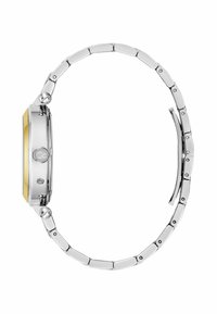 Hõbe tooni metallkell, millel on ristküliku kujuga korpus ja kuldse tooni aktsent. Link-ranna disain koos poleeritud ja harjatud viimistlusega.