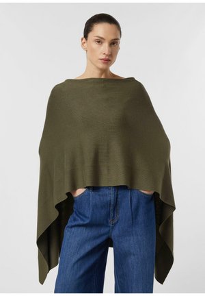 PONCHO - Mantella - olivgrün