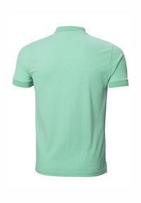 Camisa polo verde menta, de manga corta, con cuello, de tela texturizada y costuras detalladas. Ajuste cómodo con un dobladillo recto en la parte inferior.