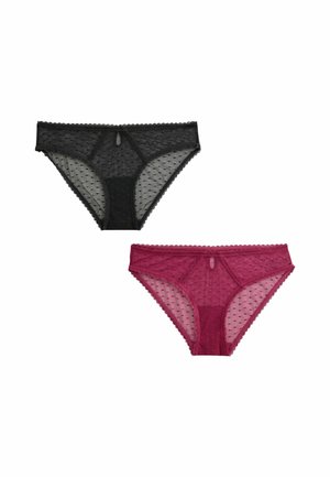 Next, SPOT MESH BRAZLIAN KNICKERS 2 PACK - Slip - black red