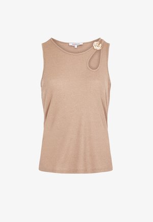 Morgan, MORGAN MORGAN JEWEL NECK TANK TOP - Top - taupe