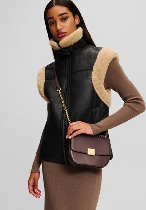 KARL LAGERFELD SMALL K/FOREVER - Skuldertasker - dark chocolate