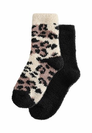 Next, COSY ANKLE SOCKS 2 PACK - Socken - black leopard print