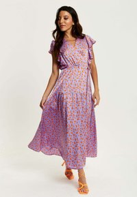 Liquorish CHEETAH PRINT WRAP  - Maxi dress - purple