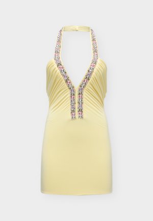 Jaded London, GEM STONE TRIM PLUNGE MINI DRESS - Cocktail φόρεμα / Φόρεμα για πάρτι - yellow