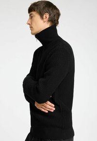 Selected Homme HALF-ZIP  - Strickpullover - black