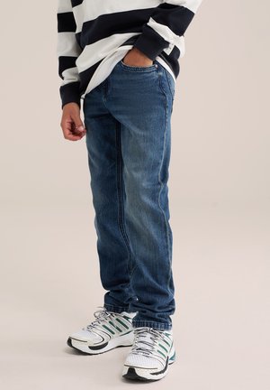 WE Fashion, BLUE RIDGE - Sirgete säärtega teksad - dark blue