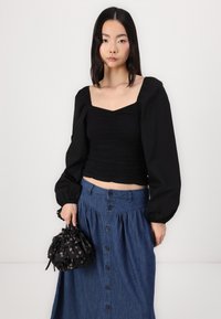 GAP WESTERN MAXI SKIRT - sukňa v tvare A - medium wash