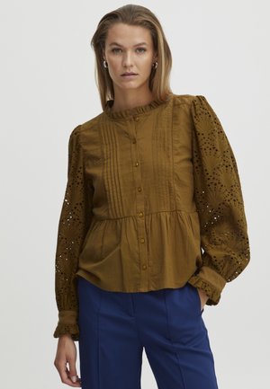 Atelier Rêve IRLUIE SH - Button-down blouse - bronze brown