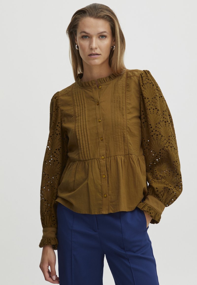 Atelier Rêve - IRLUIE SH - Overhemdblouse - bronze brown, Vergroten