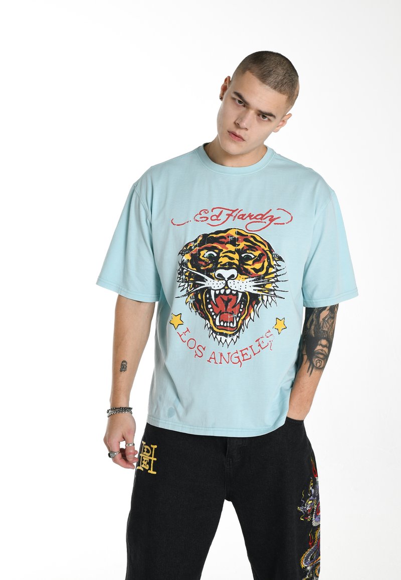 Ed Hardy - TIGER VINTAGE  - Print T-shirt - washed salt air, Enlarge