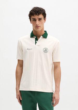 Marc O'Polo MOP CLUB '67 FOOTBALL TRICOT POLO, RIB - Πόλο - white