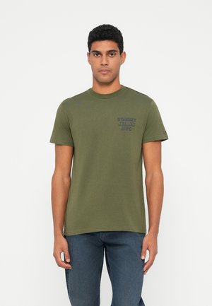 SLIM ENTRY BILLS TEE - Marškinėliai su spaudiniu - dark greenery