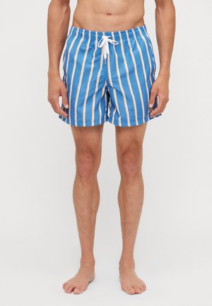 FINE STRIPE PRINTED SWIM TRUNKS - Plavkové kalhotky  - blue