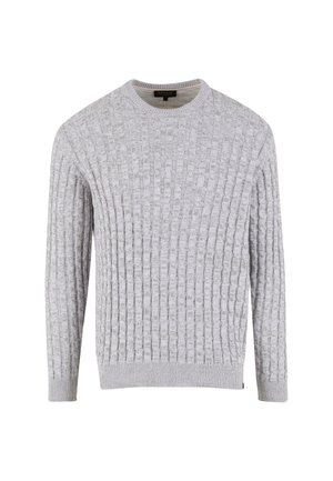 Hallitus halli kudum, millel on soonikkoes, ümar kaelus ja pikad varrukad. Omab peent vertikaalset mustrit ja kontrastset ääreosa.