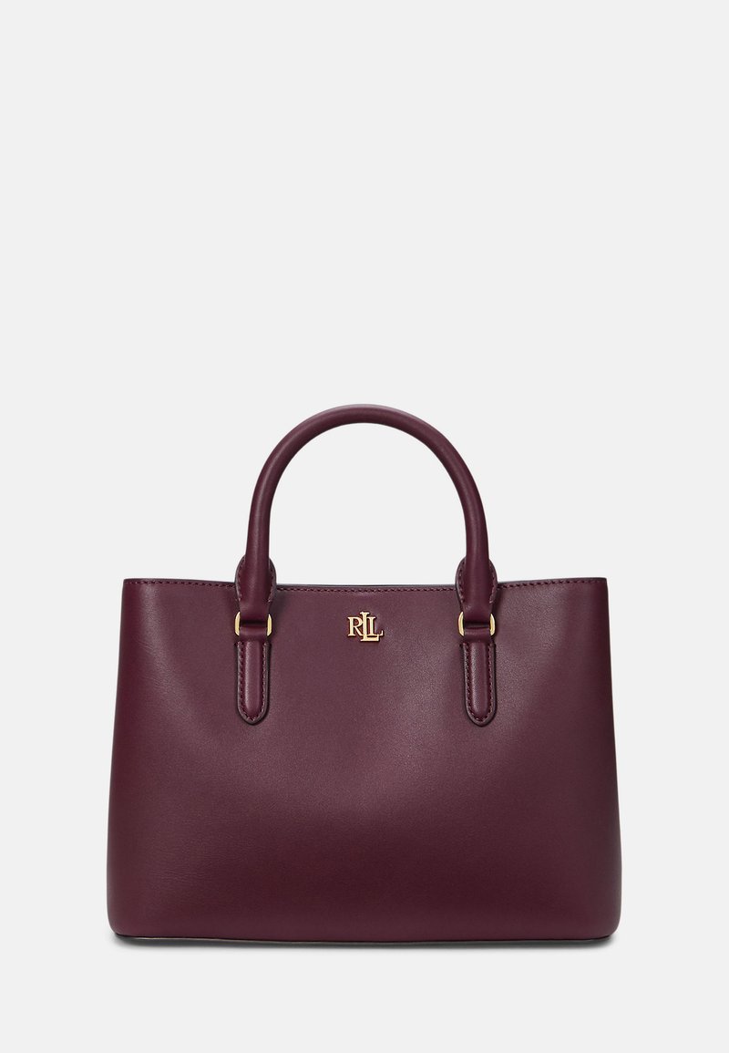 Lauren Ralph Lauren LEATHER SMALL MARCY SATCHEL - Mala de mão - pinot noir