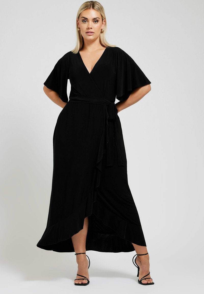 Yours Clothing RUFFLE HEM   - Maxiklänning - black