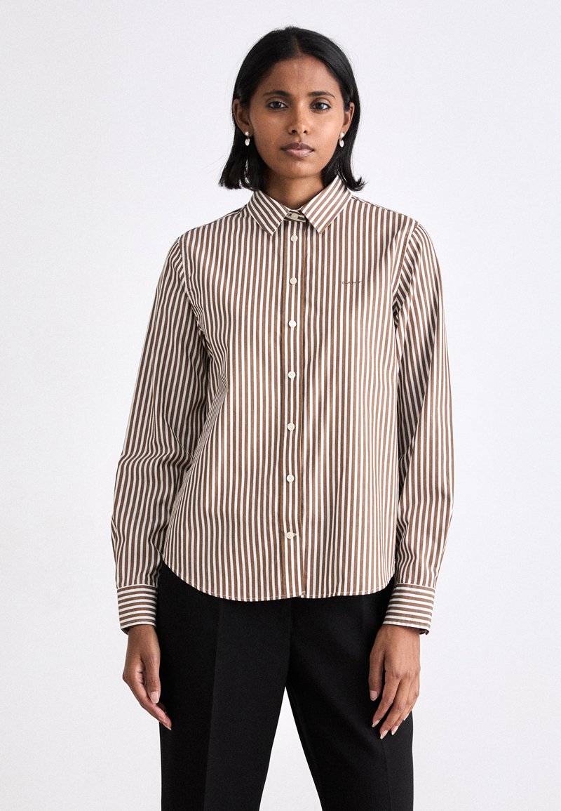GANT STRIPED - Camicia - braun weiß