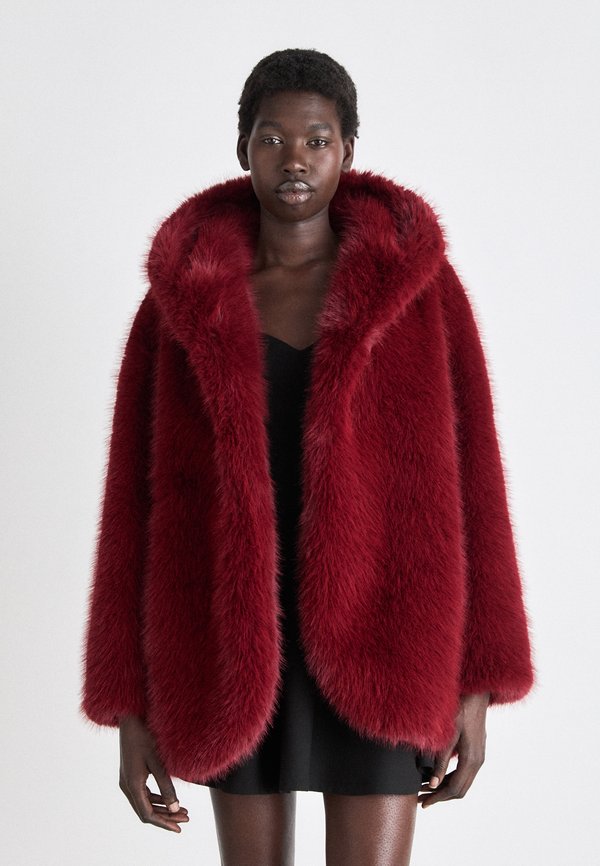 EXCLUSIVE FAUX FUR BOULDER - Winter coat - burgundy